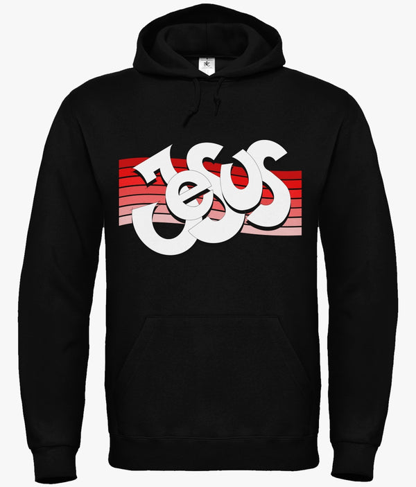 Jesus hoodie-black with shades of red