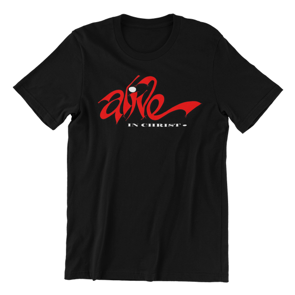 Alive in Christ - t-shirt-red and black